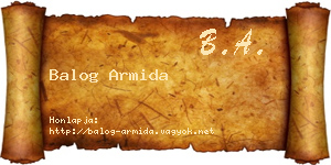 Balog Armida névjegykártya